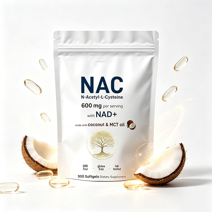 Mct Oil Coconut - NAC 600mg Softgels dengan Campuran Minyak