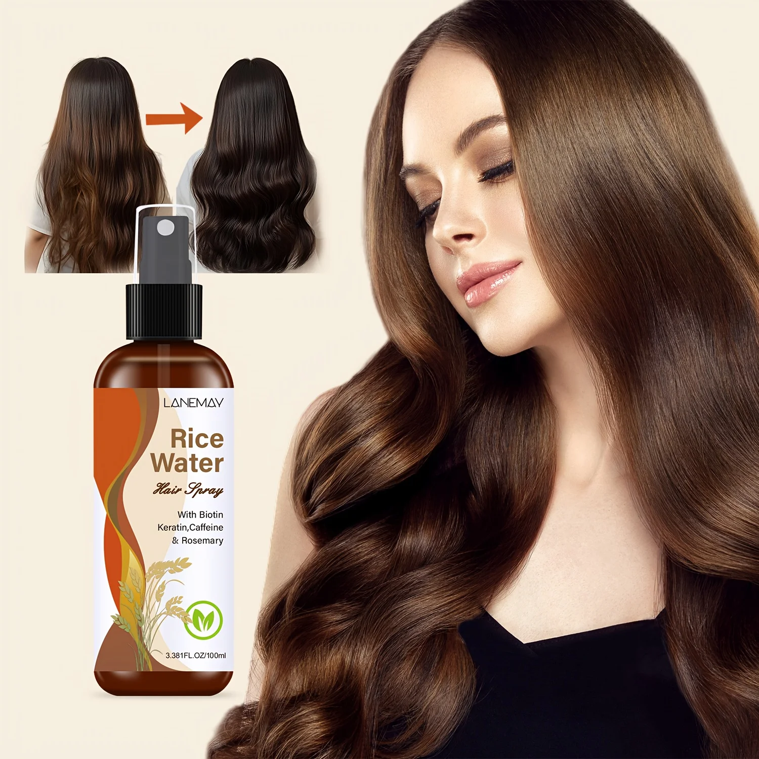 Semprotan Rambut Air Beras - d - Biotin Hair Growth ulasan dan harga