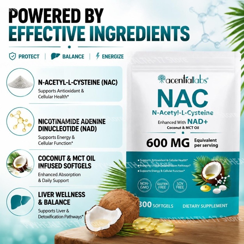NAC (N-Acetyl-L-Cysteine) Soft - Mct Oil Coconut ulasan dan harga