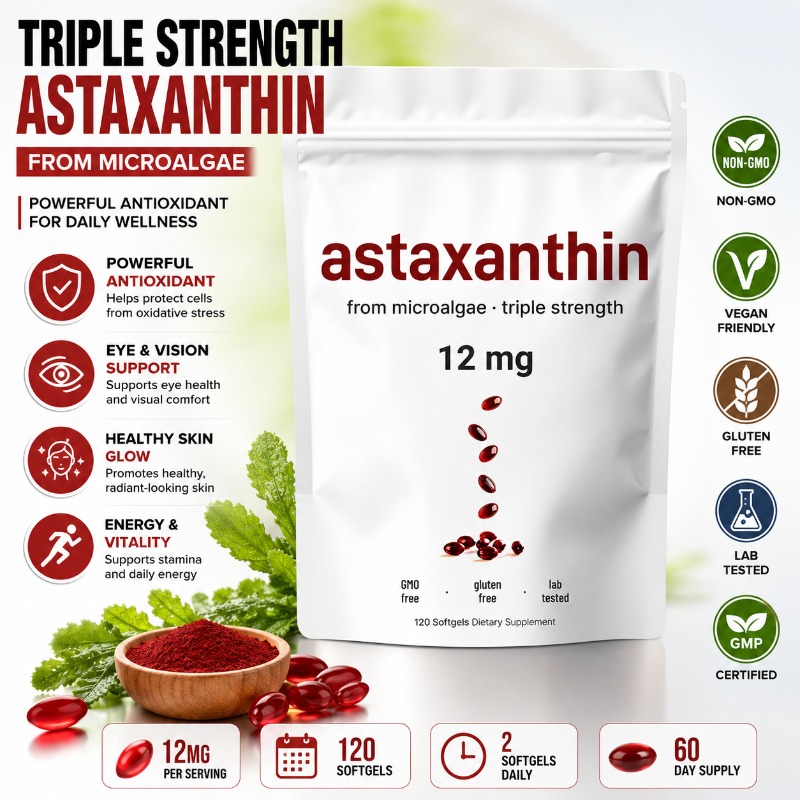 Astaxanthin Softgels 12mg deng - Mct Oil Coconut ulasan dan harga