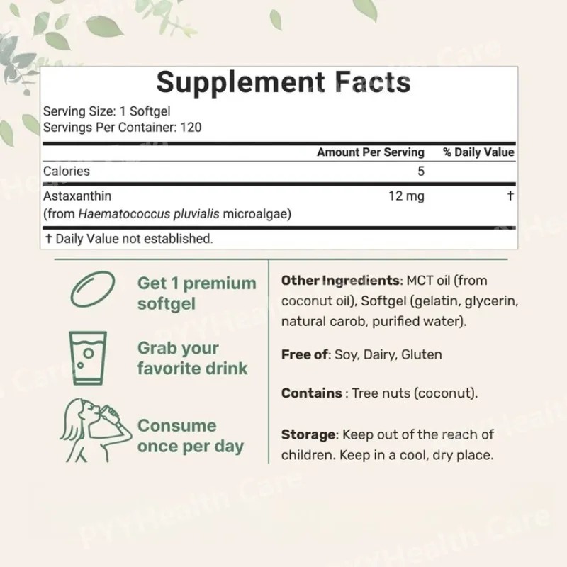 Astaxanthin Softgels 12mg deng - Mct Oil Coconut ulasan dan harga